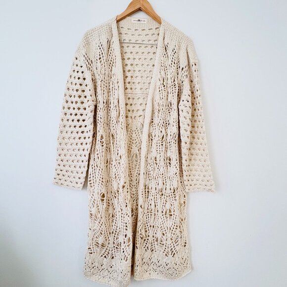 Natural Life Abigail Duster Crochet Hippie Size L XL Boho Festival - Picture 2 of 11